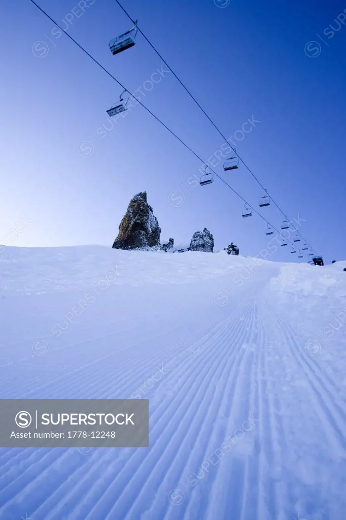 Lift at Kirkwood ski resort near Lake Tahoe, California