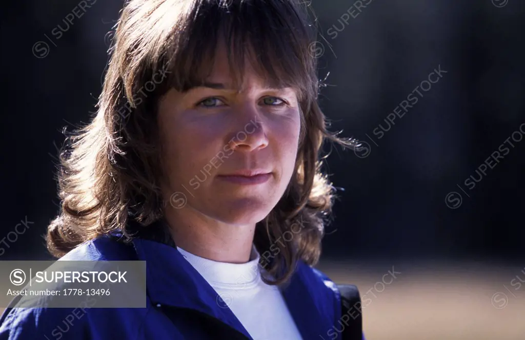 Headshot - portrait of a female adventure racing athlete in Lake Tahoe, California