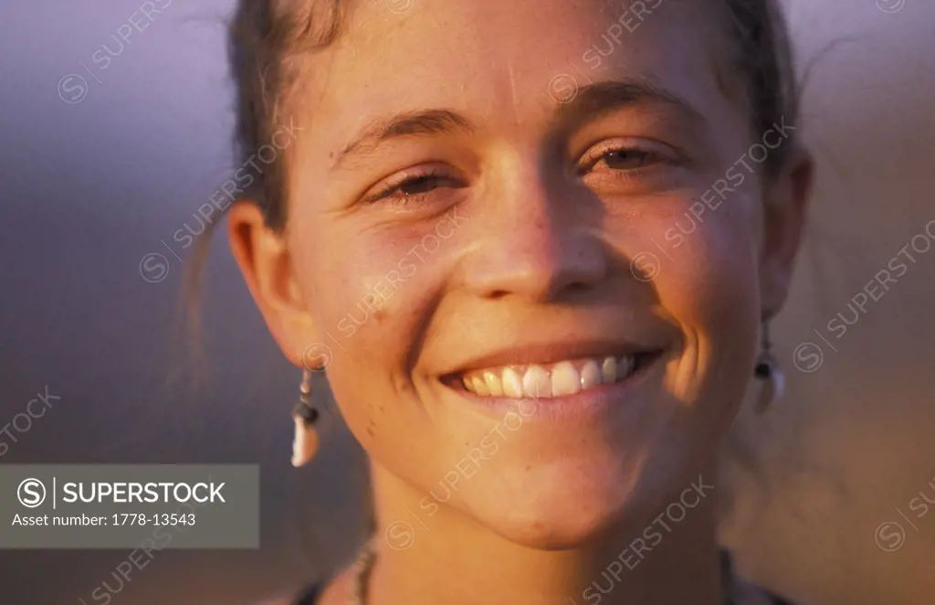 Headshot - portrait of a female climber in Hampi, India