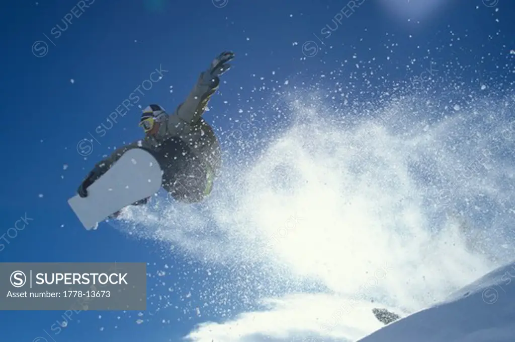 A snowboarder in action at Grands Montets