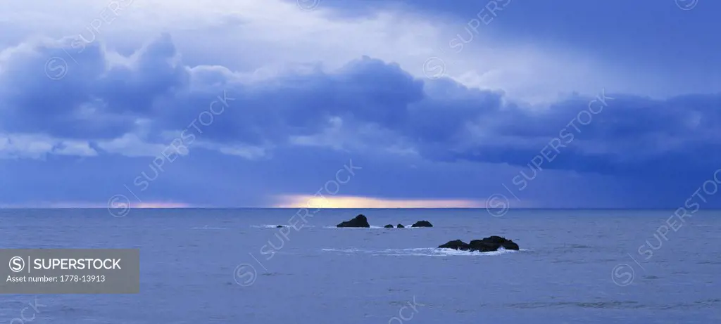 storm light on the pacific ocean, Jenner, California