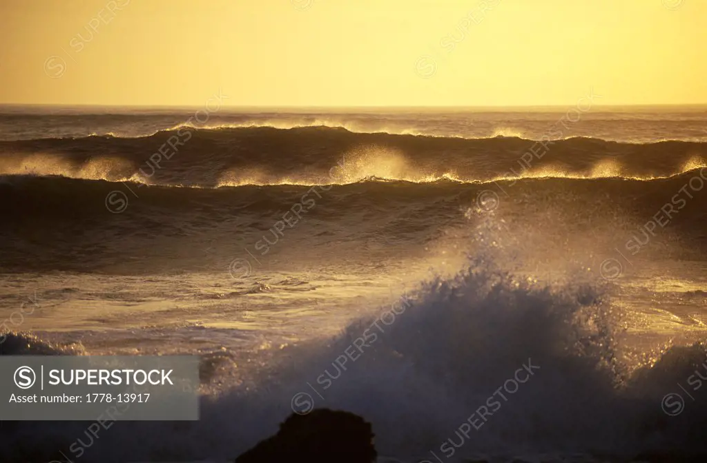 Waves at sunset, Bodega Bay