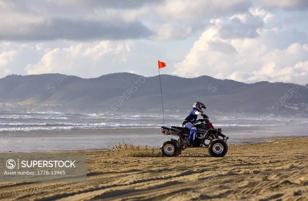 Driving a quad (4-wheelers), Pismo Beach, California (Oceano State Vehicle Recreation Area)