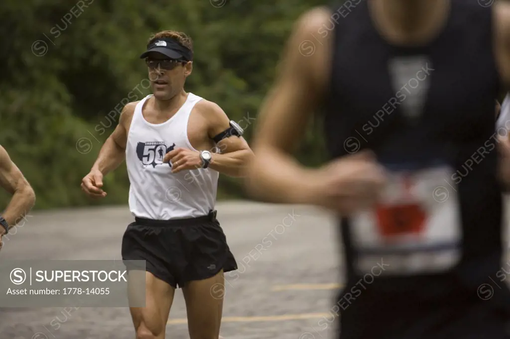 Runners in a marathon in Des Moines, Iowa