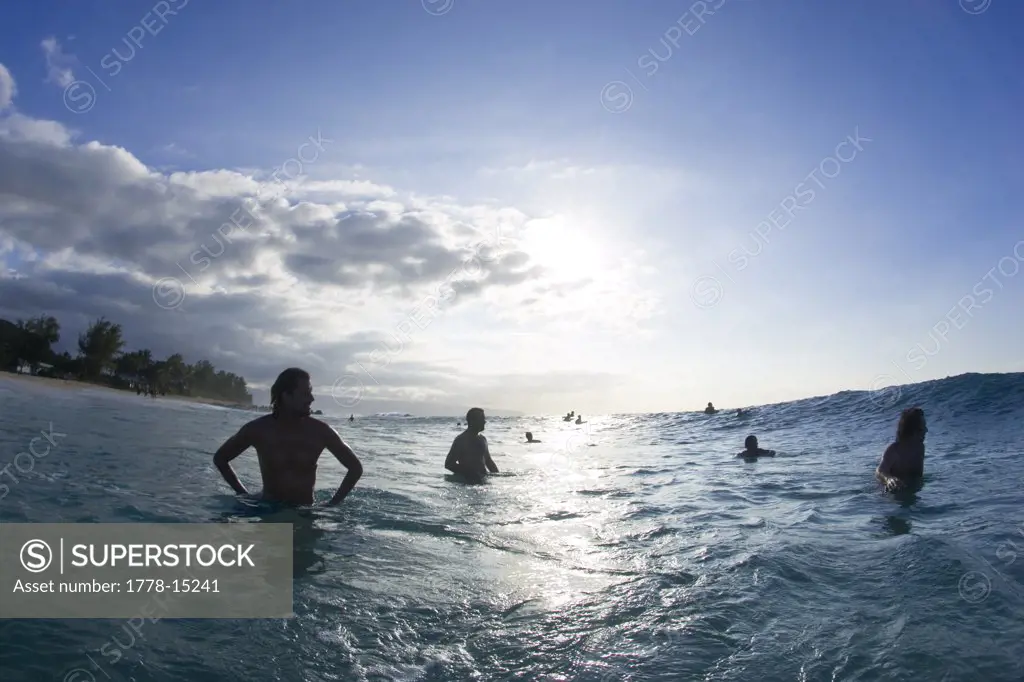 body surfing the north shore of Oahu