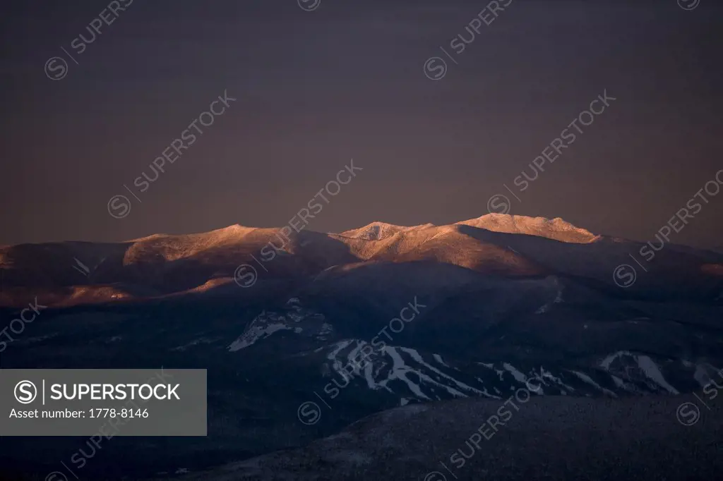 Mount Lafayette at the northern end of the Franconia Range in the White Mountains of New Hampshire at sunrise