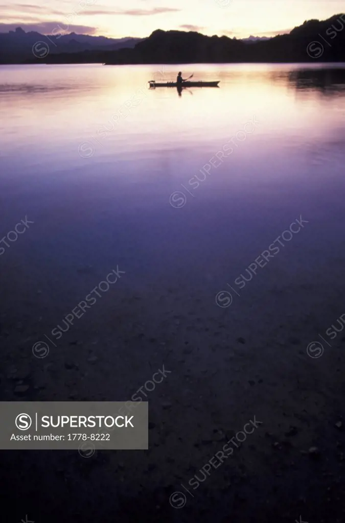 Kayaking at Sunrise on Lake Mead