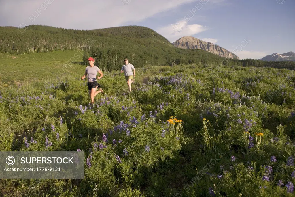 Women trail running, Colorado
