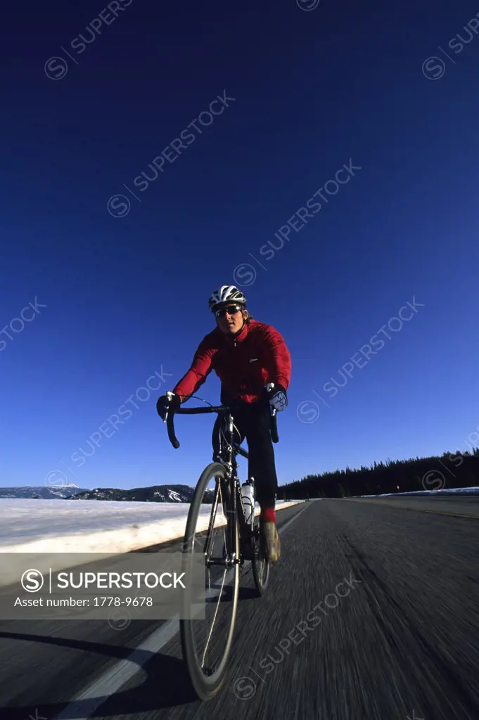 Winter-Spring road biking, Grand Teton National Park, Wyoming