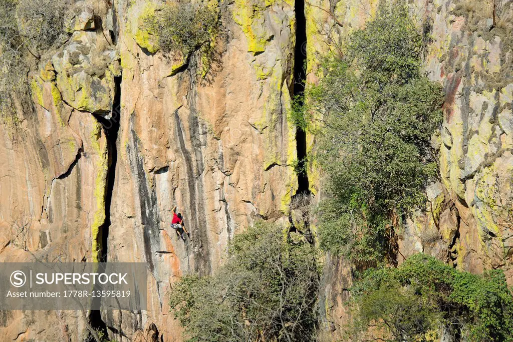 Rock climbing in Ixcatan, Jalisco, Mexico.