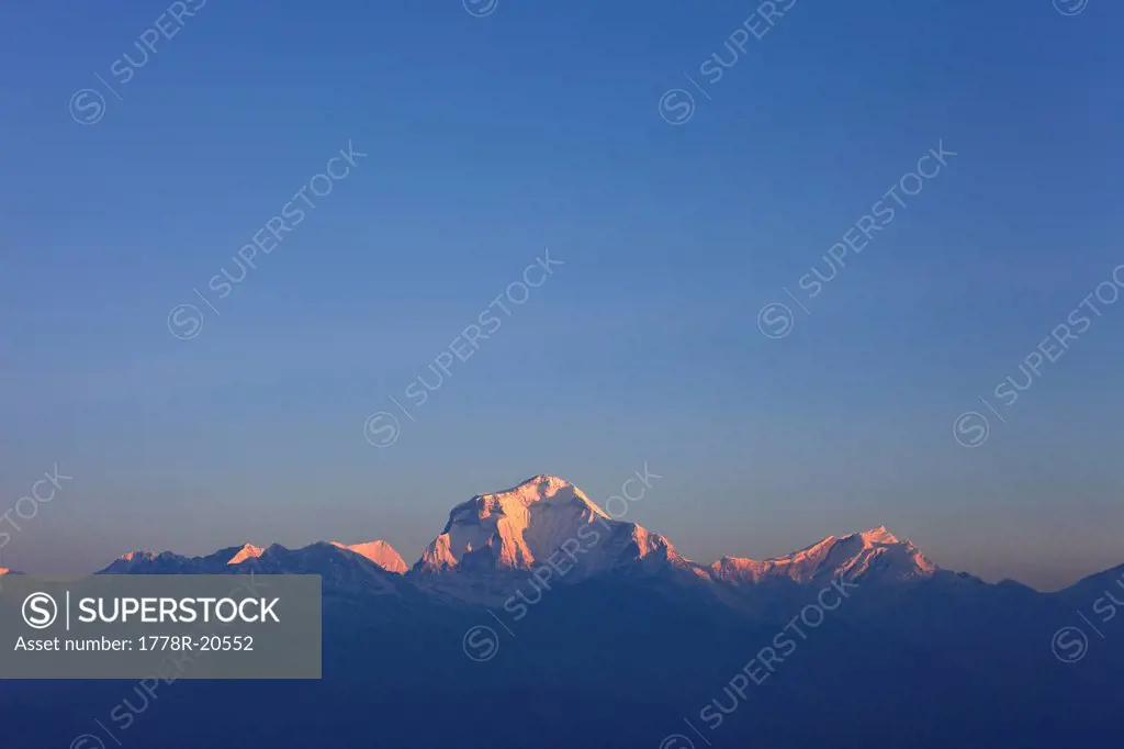 The Dhaulagiri Range as seen from Poon Hill, Nepal.
