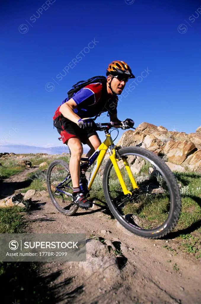 Mountain Biker on Antelope Island.