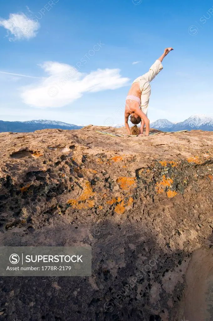 Yoga on volcanic tablelands.