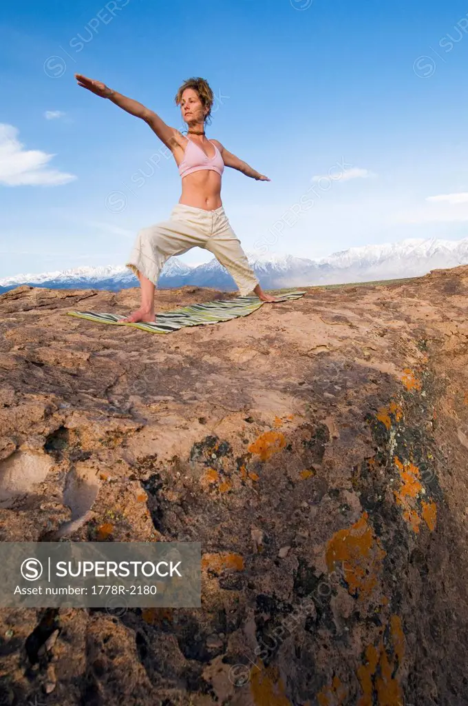 Yoga on volcanic tablelands.