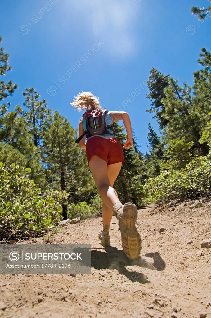 Trail runner on Tahoe Rim Trail.