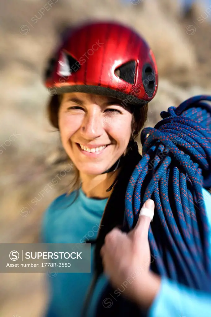 Portrait of female climber.