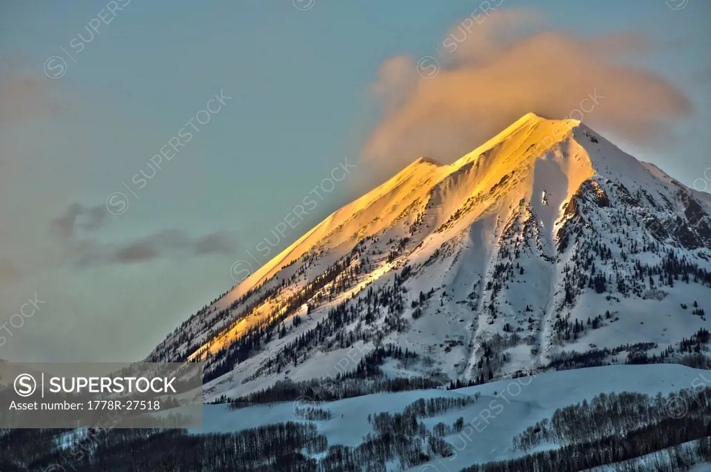 Alpenglow on Mount Gothic Crested Butte Colorado.