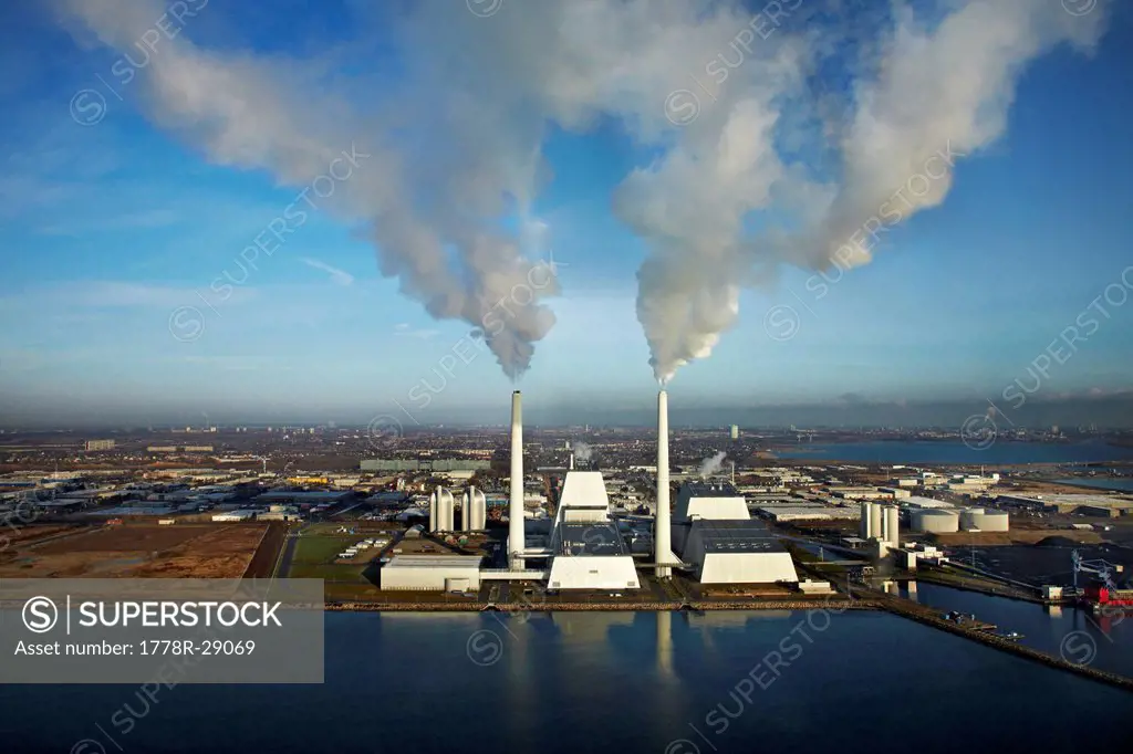 Avedoere krafvaerk, Arial shoot of Power plant south of Copenhagen