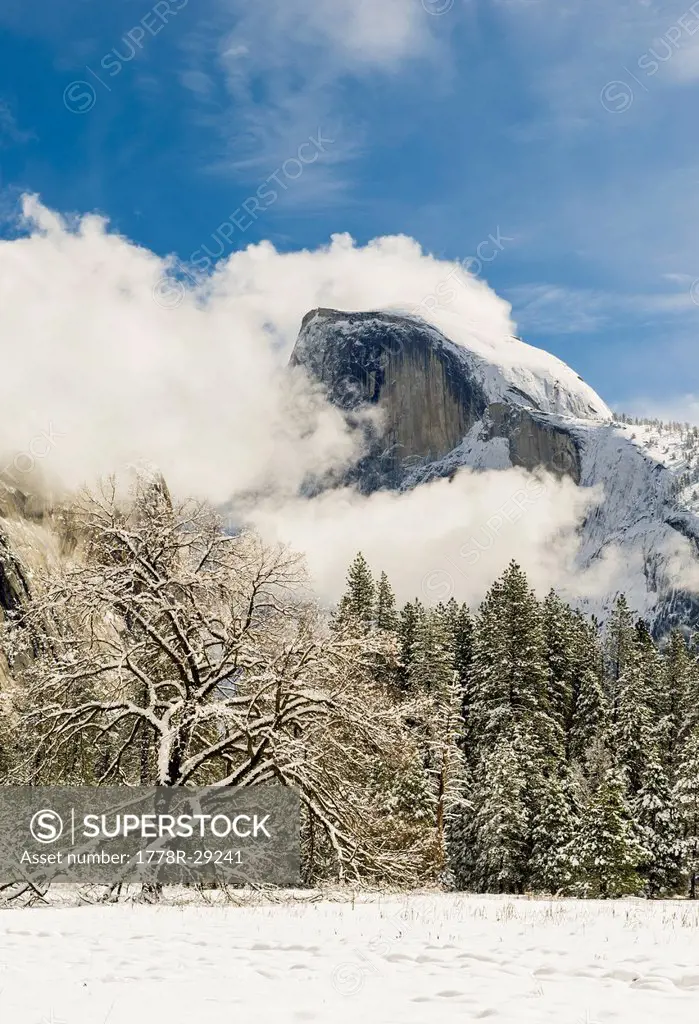 Clearing snow storm and Half Dome, Yosemite National Park, California