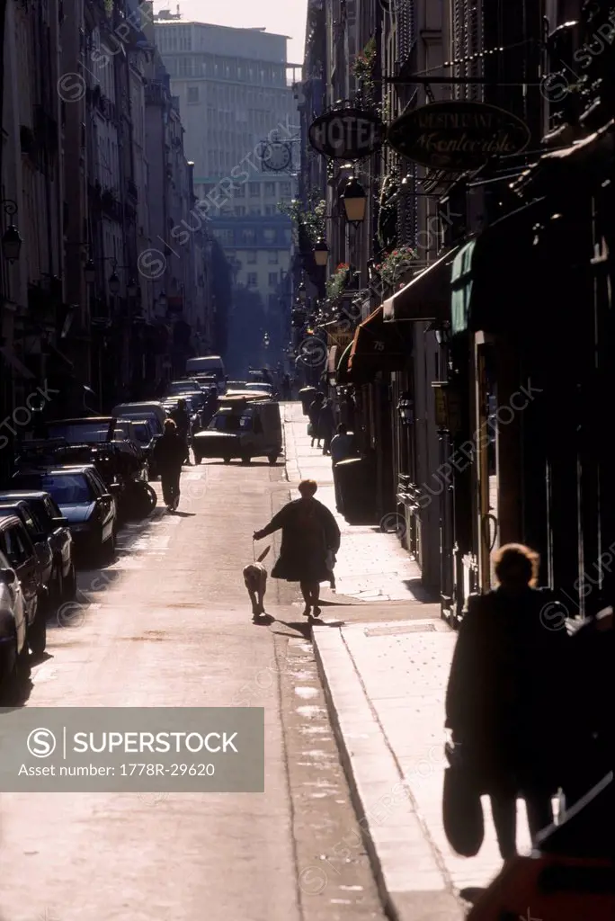 silhouette of man on street.