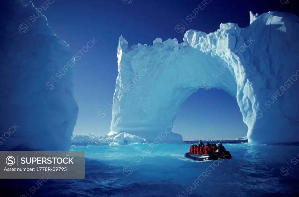 Boating by icebergs, Yalour Islands, Antarctica