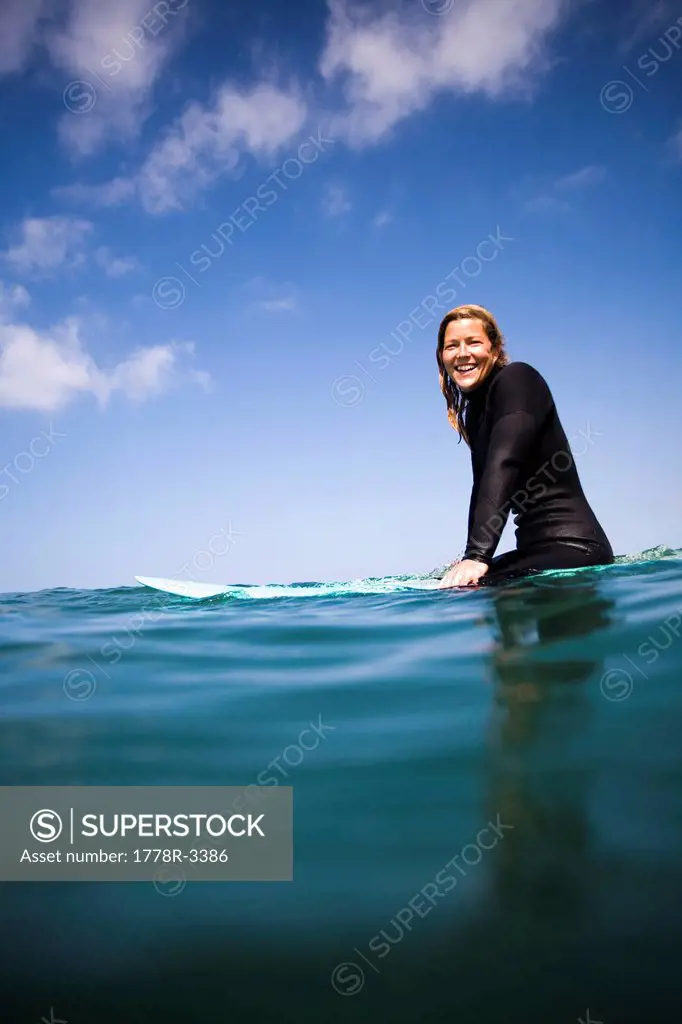 Surfing in La Jolla, California.