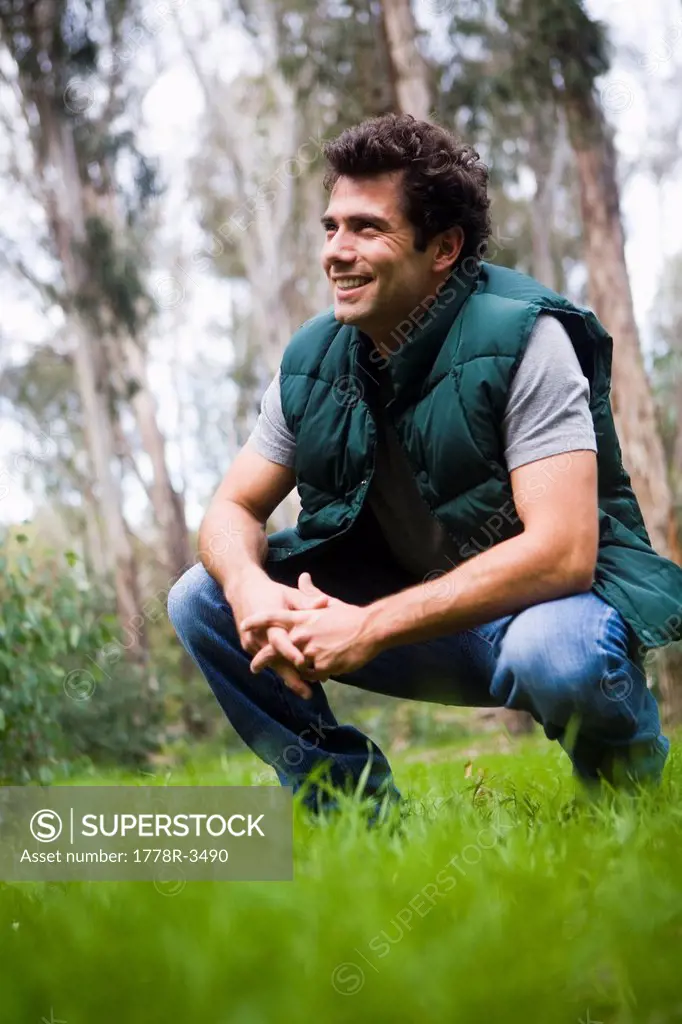 Outdoor rugged guy in the forest.