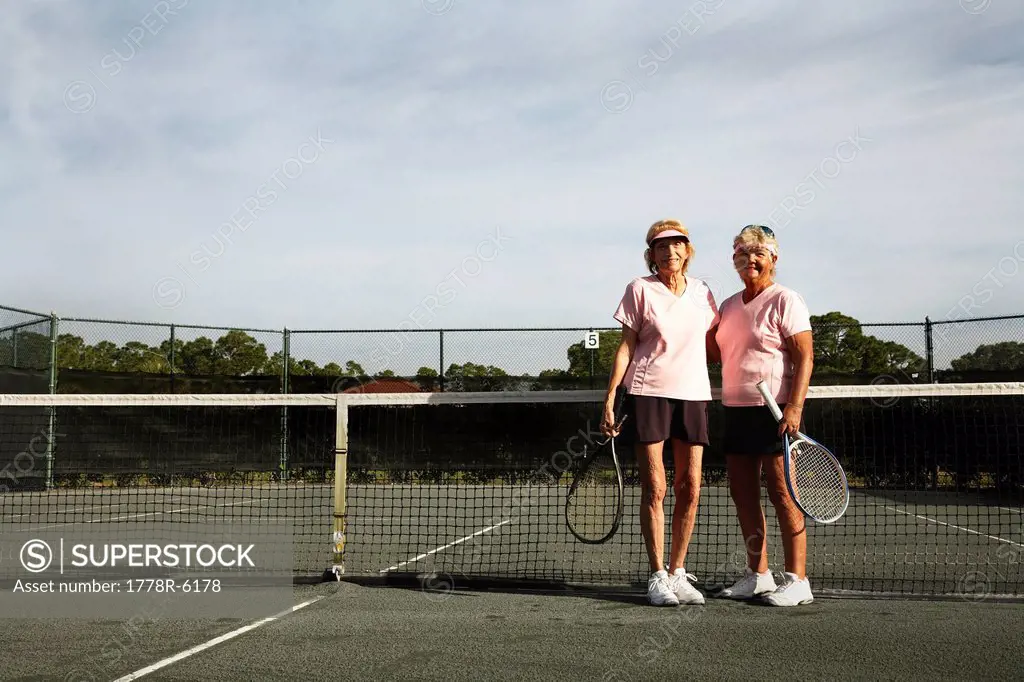 Women playing tennis in Ft. Pierce, Florida.