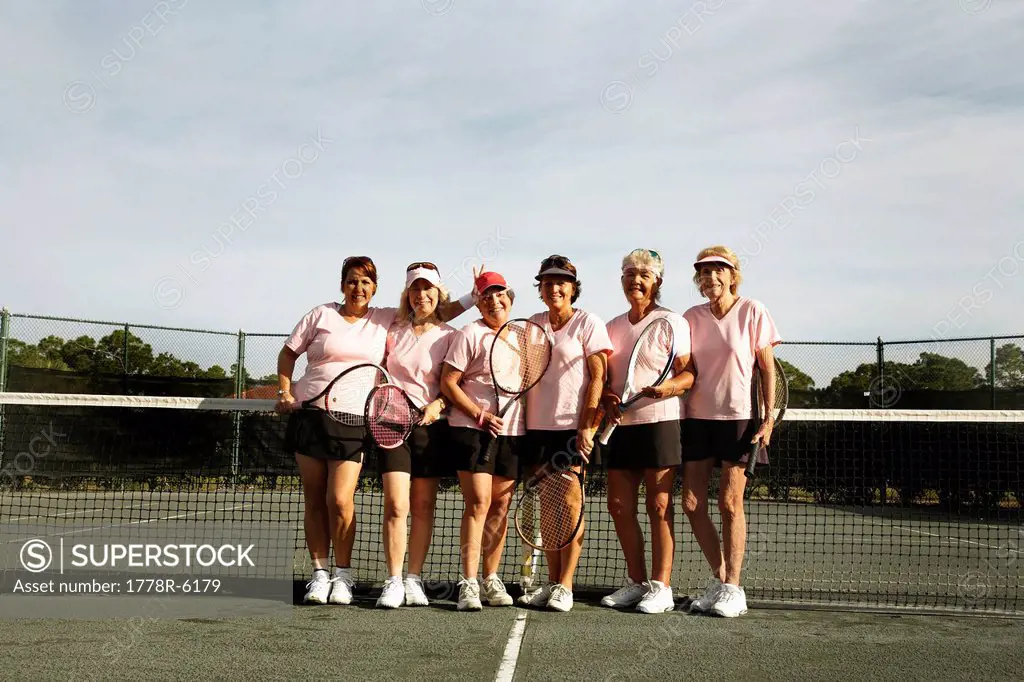 Women playing tennis in Ft. Pierce, Florida.
