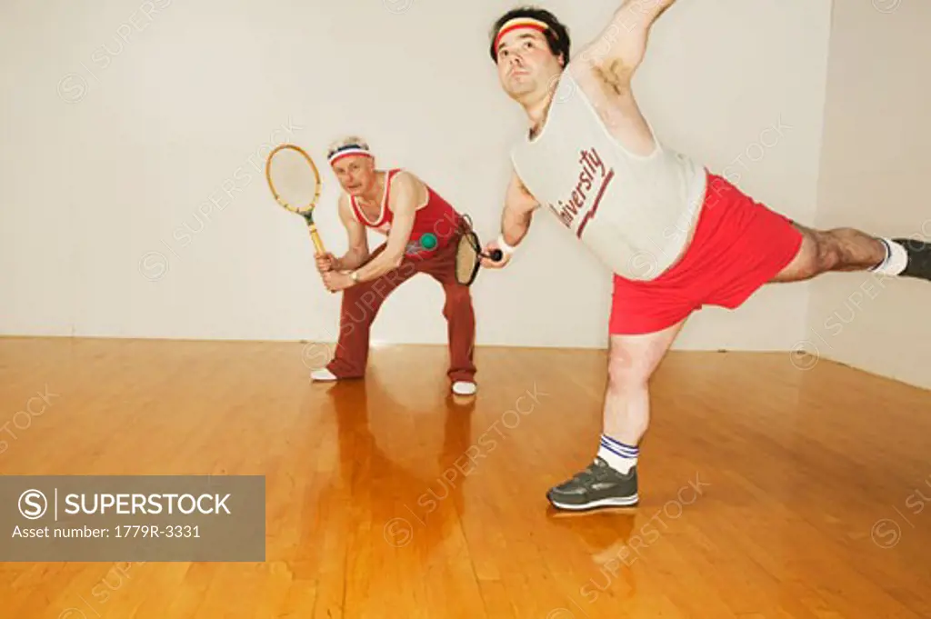 Men playing racquetball