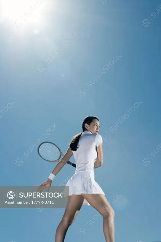 Tennis player playing tennis