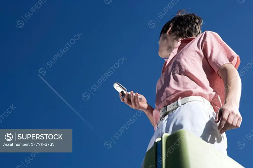 Man using cell phone