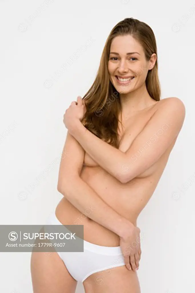 Young semi-nude woman in underwear
