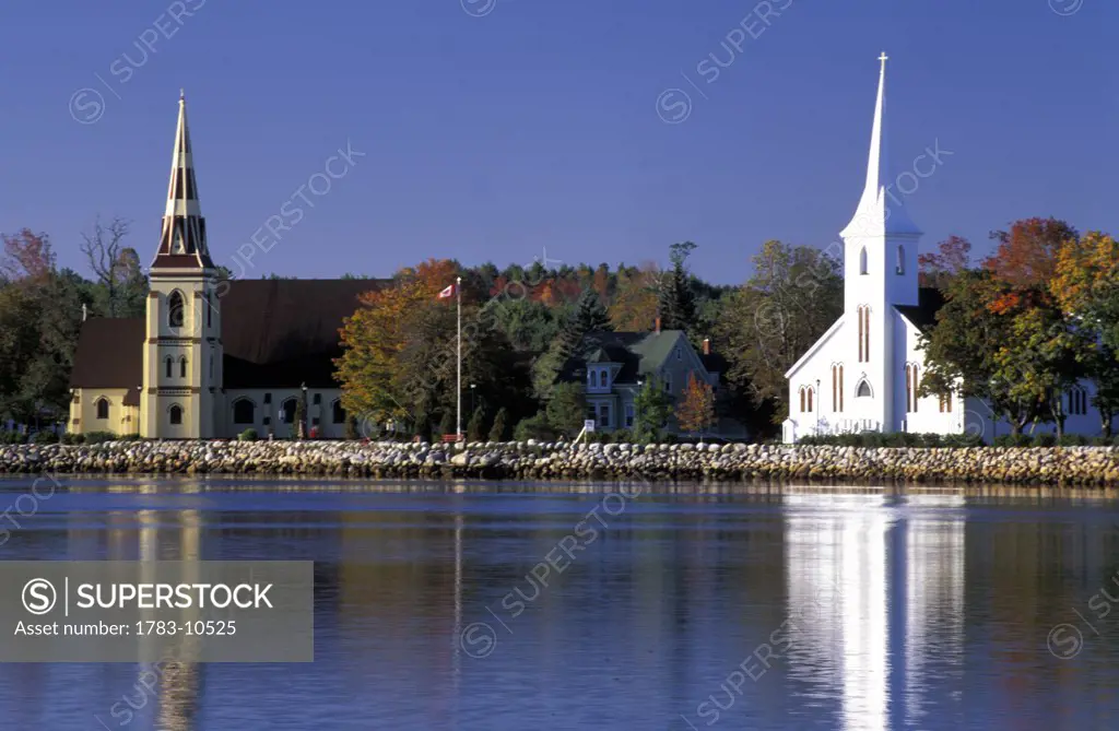 Churches, Mahone Bay, Nova Scotia, Canada.