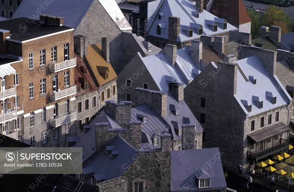 Rooftops of Vieux, Quebec, Canada .