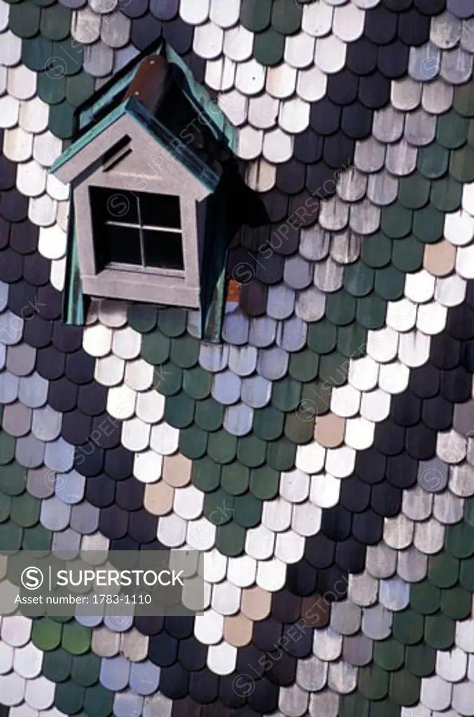 Detail of tiles on roof, Vienna, Austria