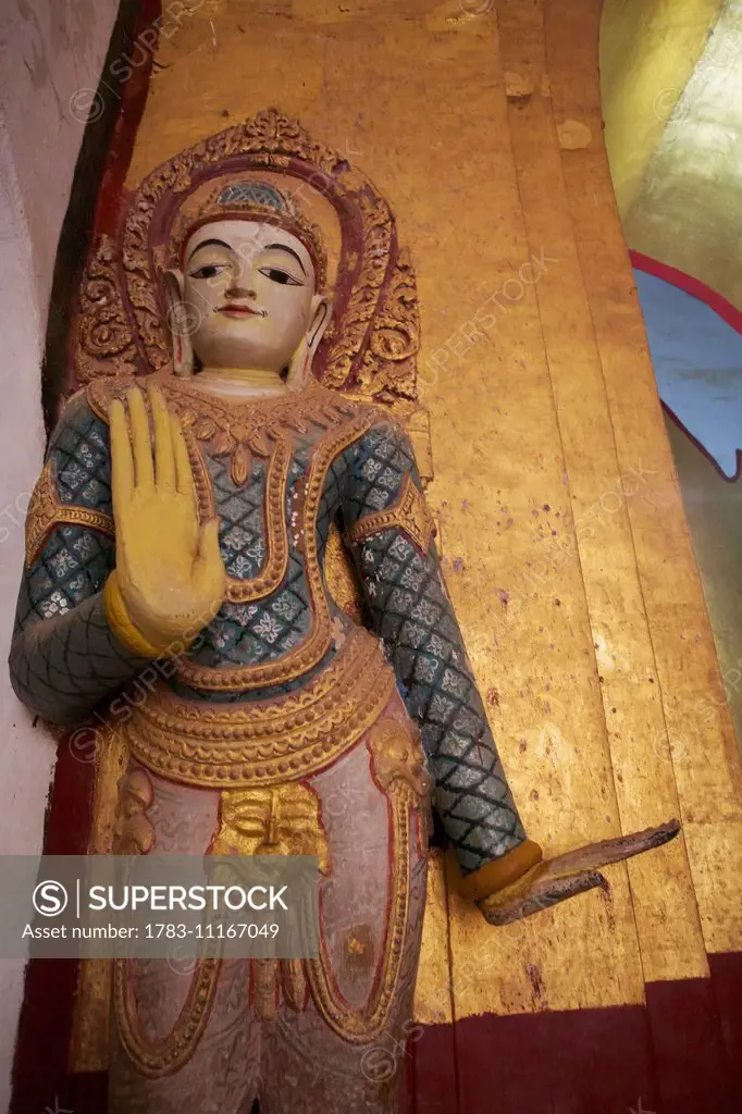 Buddhist statue in a monastery, Upper Burma; Myanmar