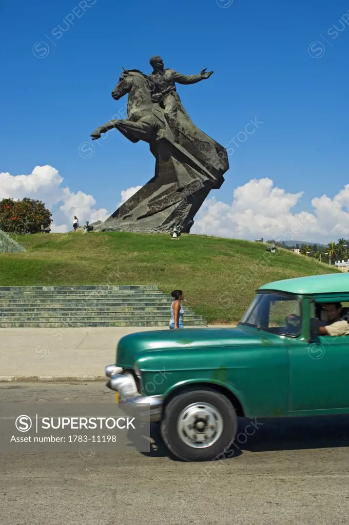 The statue of Antonio Maceo at Plaza de la Revolucion. , Santiago de Cuba, Cuba.