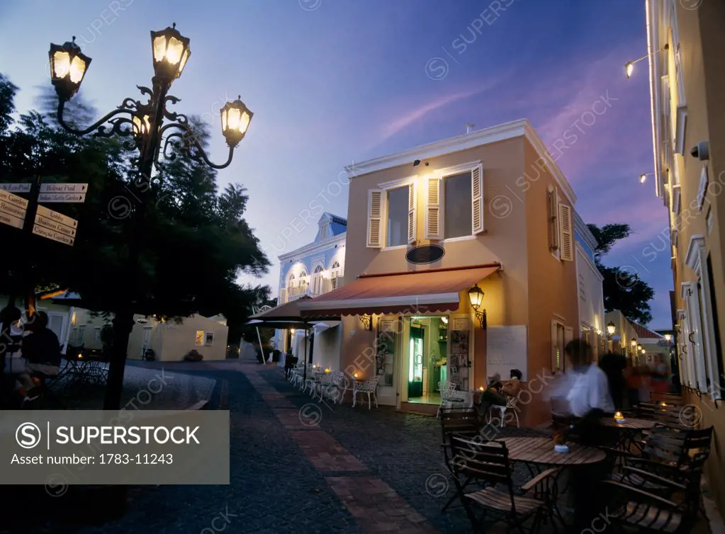 Cafes in the square of Otrabanda, Willemstad, Curacao