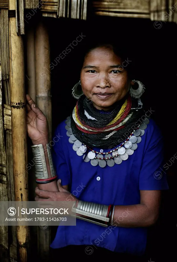 Bru Tribe / Tribal Woman Wearing Traditional Beads And Coin Jewelry, Also  Known As Reang Tribe, Damdiai Village, Jampui Hills, On Mizoram Border,  Trip - SuperStock
