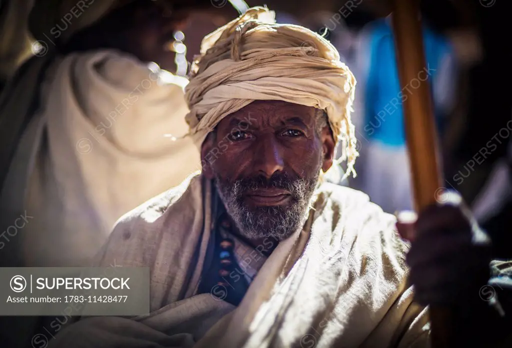 Portrait of an Ethiopian pilgrim; Lalibela, Ethiopia