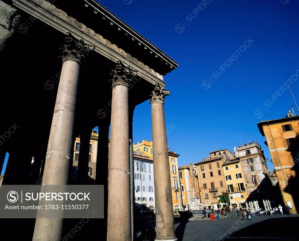 View Of The Portico Of The Pantheon And The Piazza.