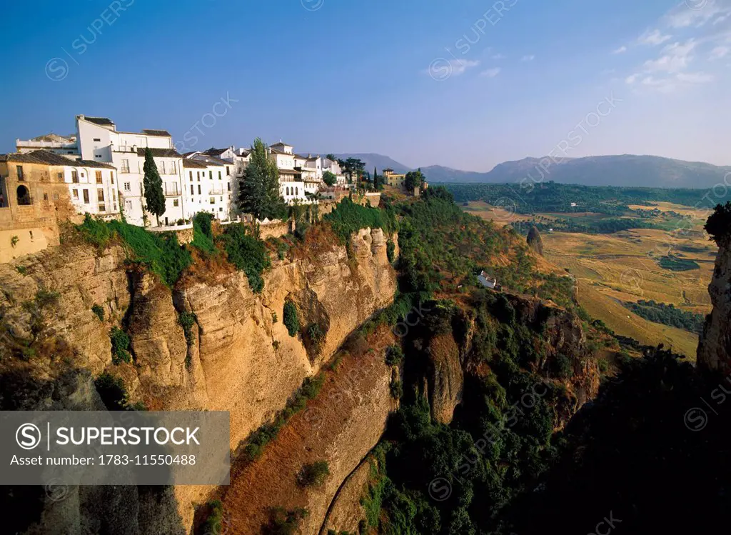 Houses Overlooking Ronda Gorge, Elevated View