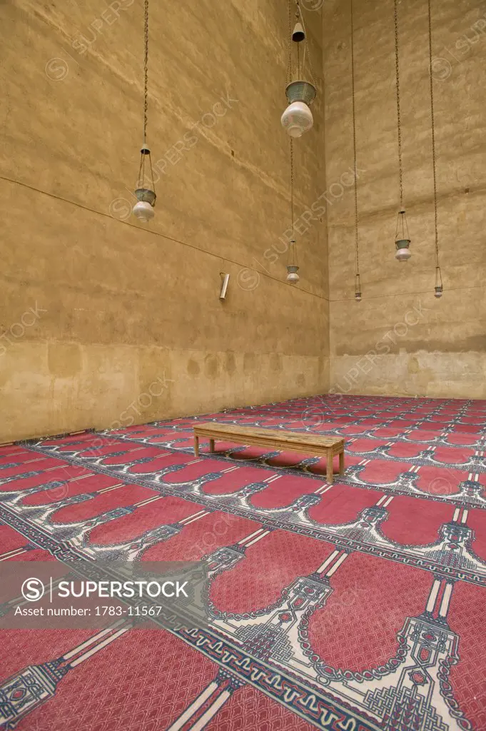 Bench in Sultan Hassan Mosque, Cairo, Egypt.