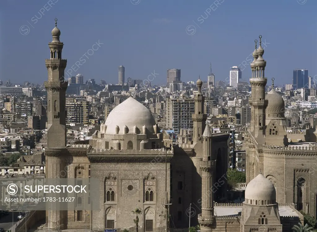 Mosque of Sultan Hassan and Rifai Mosque, Cairo, Egypt.