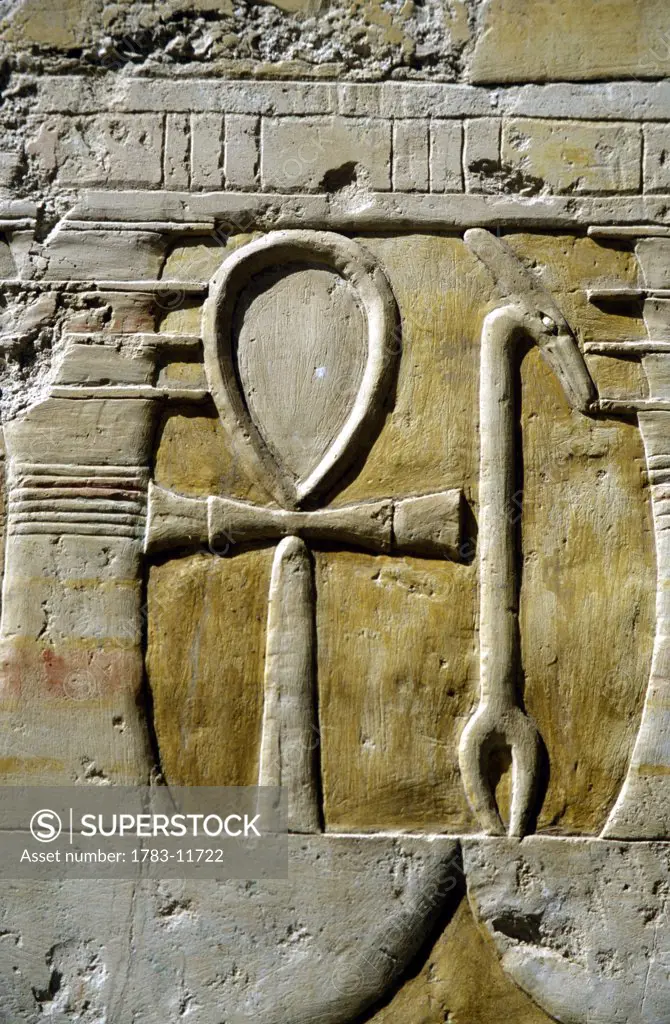 Carvings, Hatshepsut Temple, Close Up, West Bank, Luxor, Egypt