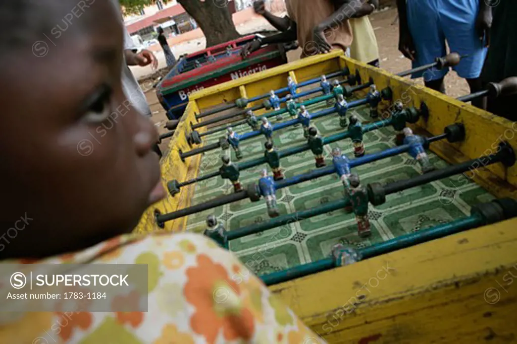 Babyfoot' football game.  Benin. 