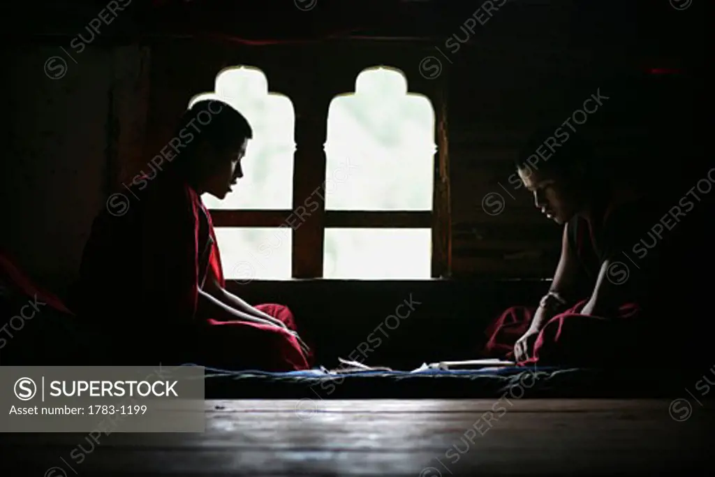 Two young Buddhist monks, Phuntsholing , Bhutan