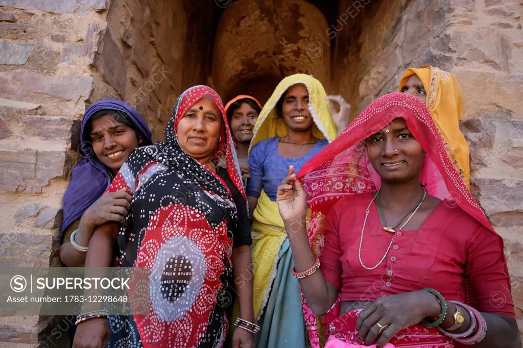 Women Working On The Restoration Of The Deserted City Of Bhangarh Alwar District Rajasthan India