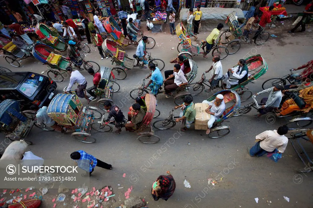 Rickshaws in Dhaka Old City; Dhaka, Bangladesh
